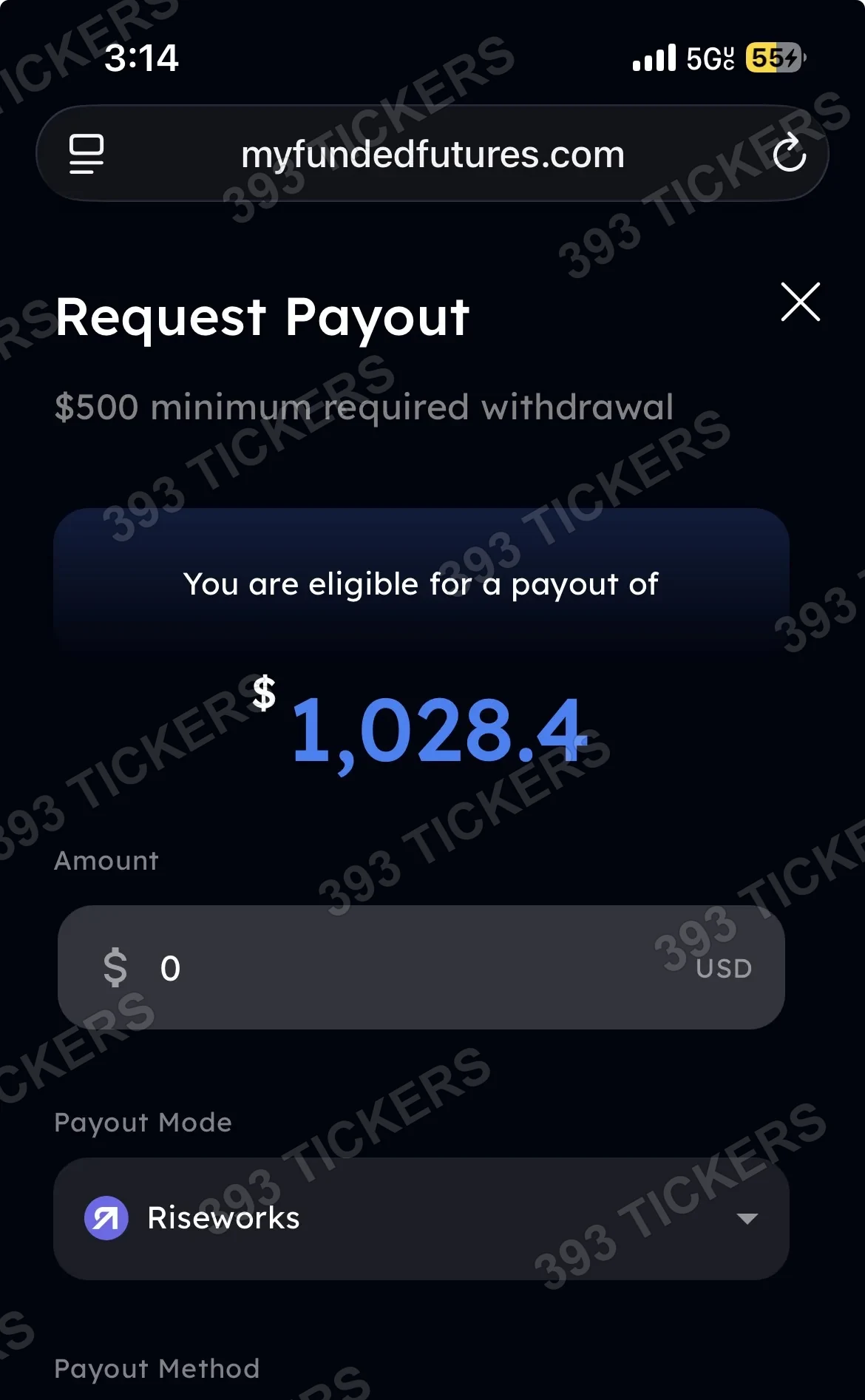 Payout or account result