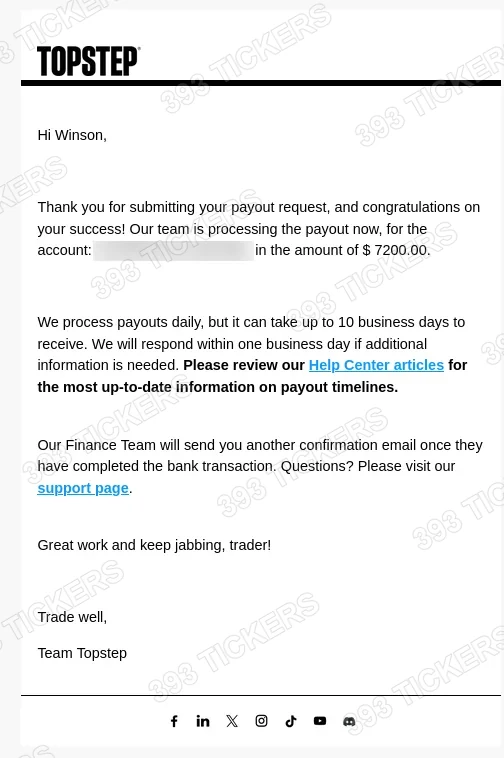 Payout or account result