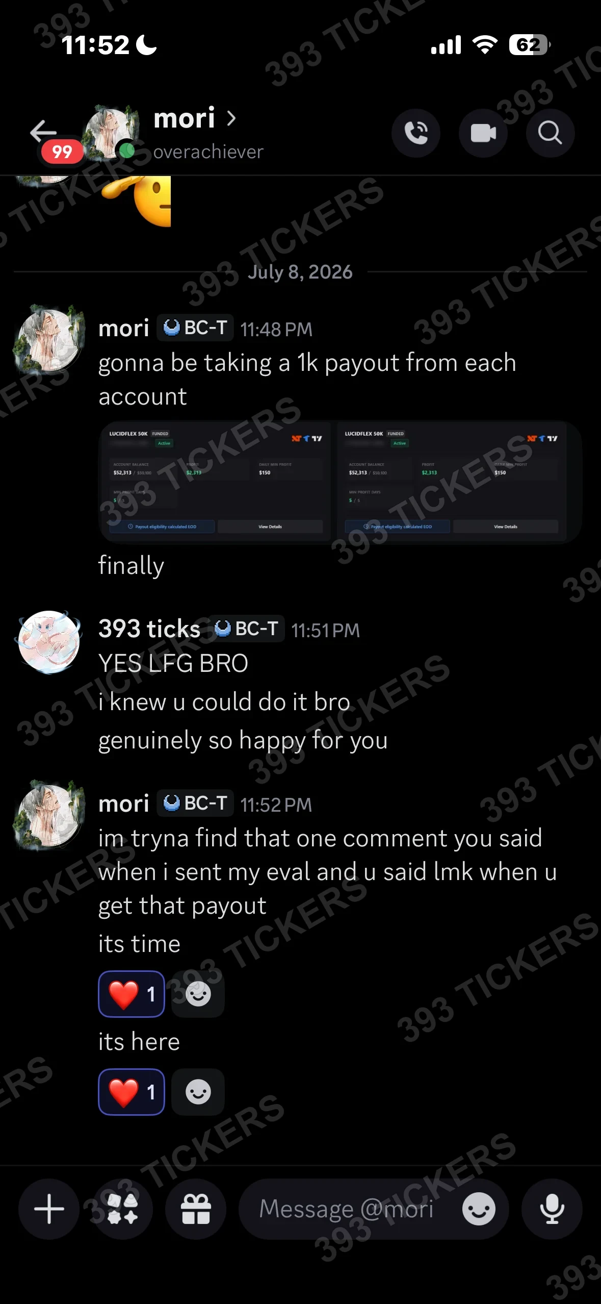Student payout result